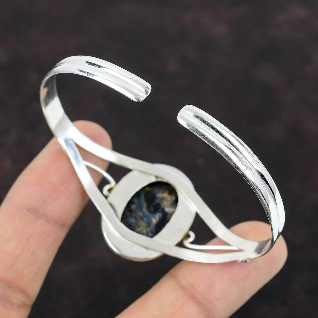 Pietersite náramek ručně vyráběné jemné šperky 925 stříbrný náramek s manžetou Nastavitelný náramek Originální náramek s manžetou z drahých kamenů dárek pro ženy