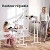 Sit-Stand Desk, Height-Adjustable, 70 x 60 cm, on Casters, Tilting Top, White