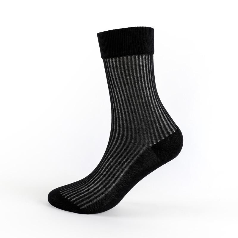 MEIKAN Women s Spring-Summer High Cotton Striped Mid-Calf Socks – Versatile, Fashionable, and Comfortable Women s Size (35-38) чёрный