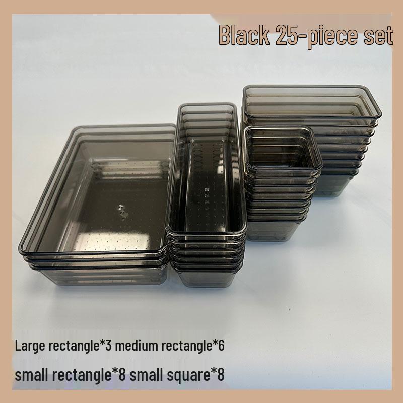 Przezroczysty pojemnik z szufladami do przechowywania sztućców kuchennych, kosmetyków na biurko i drobiazgów