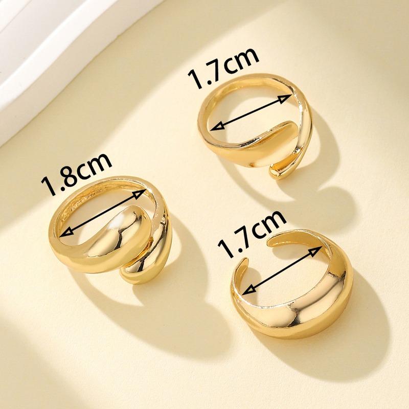 Hip hop style liquid design niche water drop ring alloy ring unisex non-fading personalized jewelry