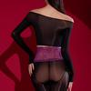 Sexy Women Off Shoulder Thin Short Top Sheer See Through Short T-Shirt Oil Glossy Shiny Top Shirts Summer T-Shirt Yoga Maid Wear