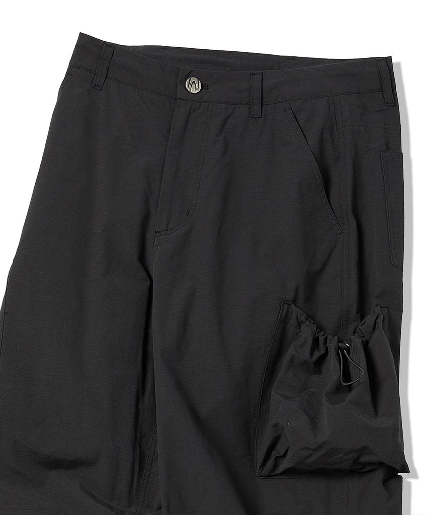 TRAVEL String Cargo Pocket Pants Black