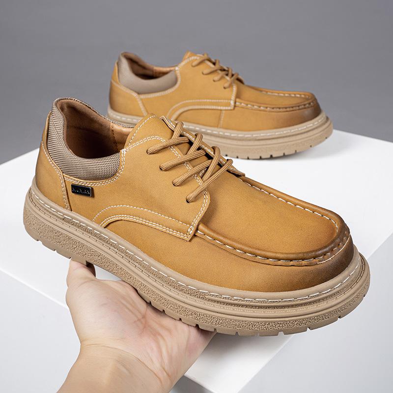 Extra Large Size Men's Shoes Spring and Autumn 2025 New Retro Tooling Shoes American Outdoor Casual Leather Shoes Big Head Martin Shoes