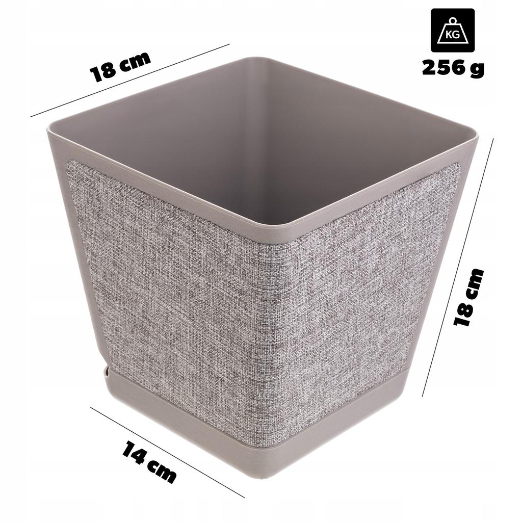 KADAX Květináč Květináč Na Květiny Obal Plastový 18cm Taupe S Podstavcem