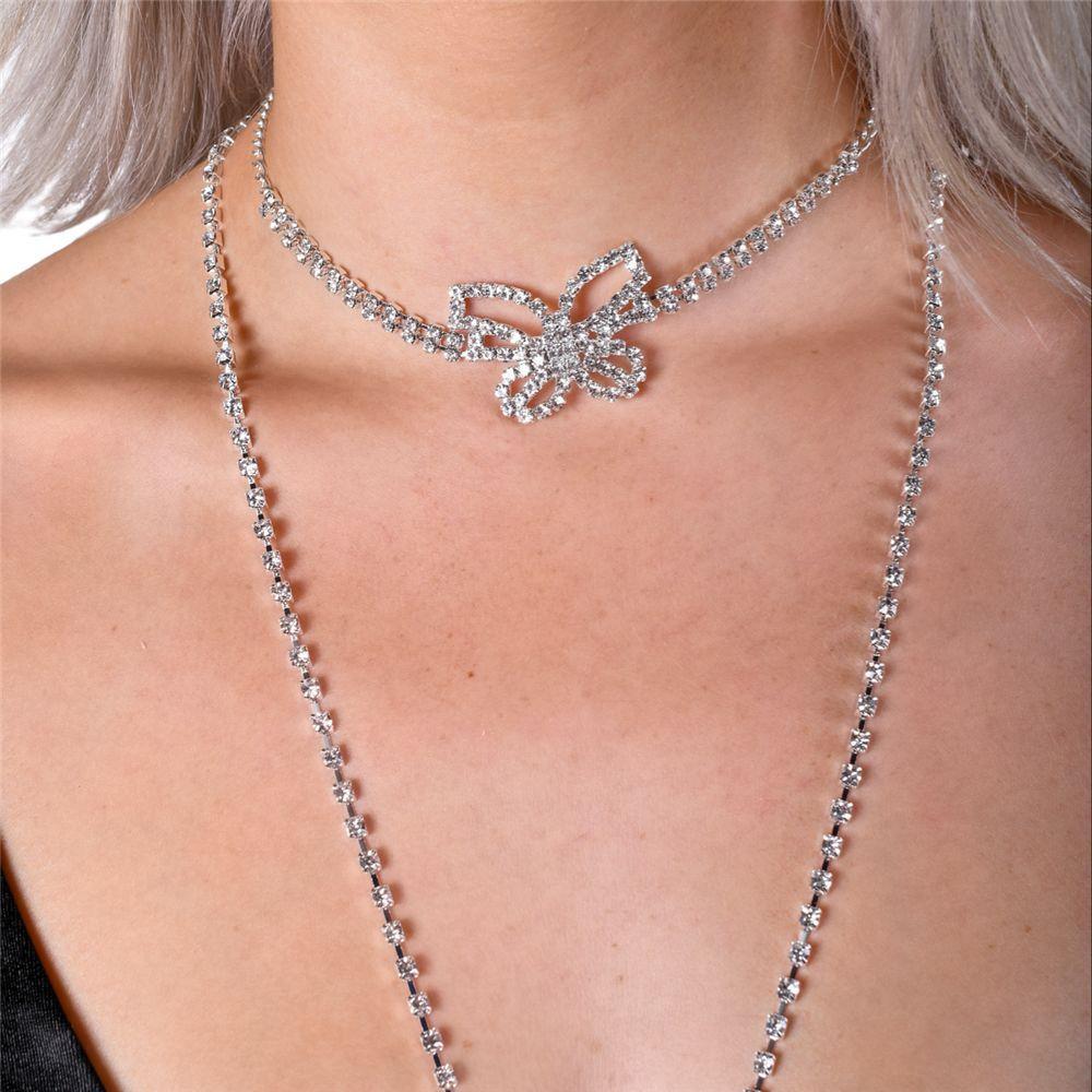 European And American Fashion Jewelry Pattern Rhinestone Necklace Chest Chain Sexy Bohemian Beach Necklace Body Accessories