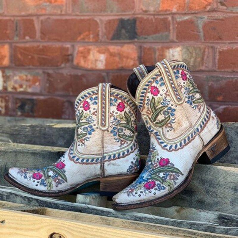 flat western ankle boots
