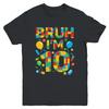 Kids 10 Year Old Building Blocks Bruh 10th Birthday Boy Shirt Kid Short Sleeve Tee