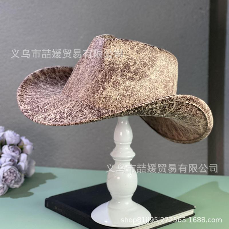 European and American Retro Texture Western Cowboy Hat Festival Stage British Top Hat New Trend Jazz Hat