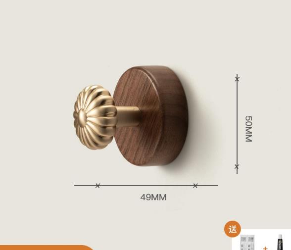 Gancho para Abrigos de Madera de Nogal y Metal para Colgar en la Pared Decoración de Sala de Estar Moderno Gancho para Abrigos en la Parte Trasera de la Puerta Decoración de Pared de Fondo