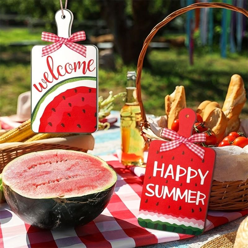 Summers Watermelon Ornament Watermelon Wood Slices Watermelon Tiered Tray Tropicals Party Decorations Summers Party