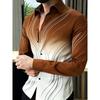 New Men's 11 Color 3D Printed Shirt with High-quality Gradient Pattern, Casual and Fashionable Long Sleeved Lapel Shirt
