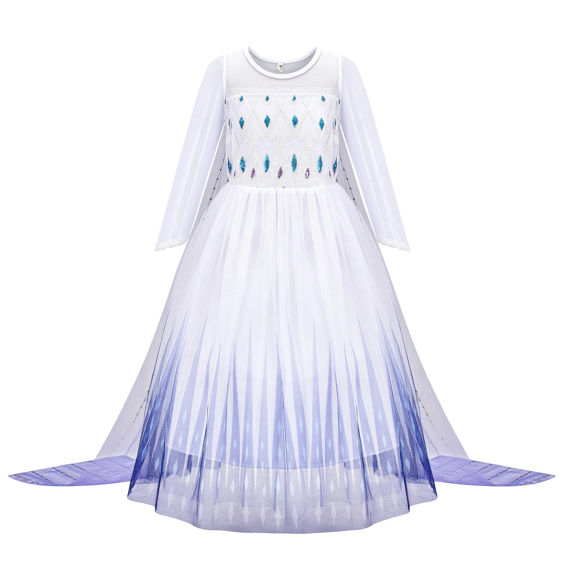 

Платье принцессы Эльзы из мультфильма «Холодное сердце» для девочек - Цельное 140 cm