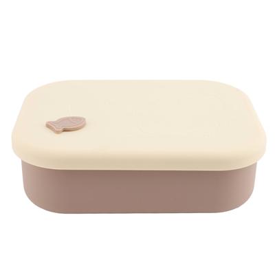 Lunch Box 3 Compartments Silicone Microwaveable Food Storage Container for Home and Office Purple