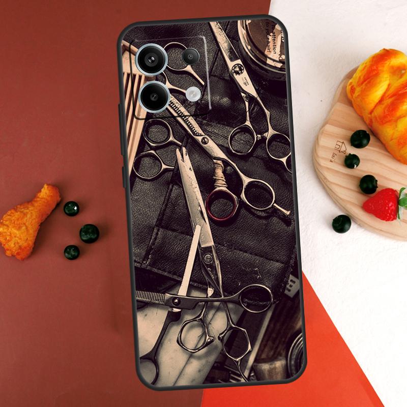 Hair Stylist Scissors Brush Switch Case For Xiaomi Redmi Note 14 13 Pro 9 10 11 12 Pro 10S 11S 12S Redmi 14C 13C 10C 12C Coque