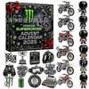 Motorcycle Advent Calendar 2025 - 24 Days Christmas Countdown Calendar Gift for Motorcycle Lovers & Riders, 2D Acrylic Holiday Decor, Christmas Tree