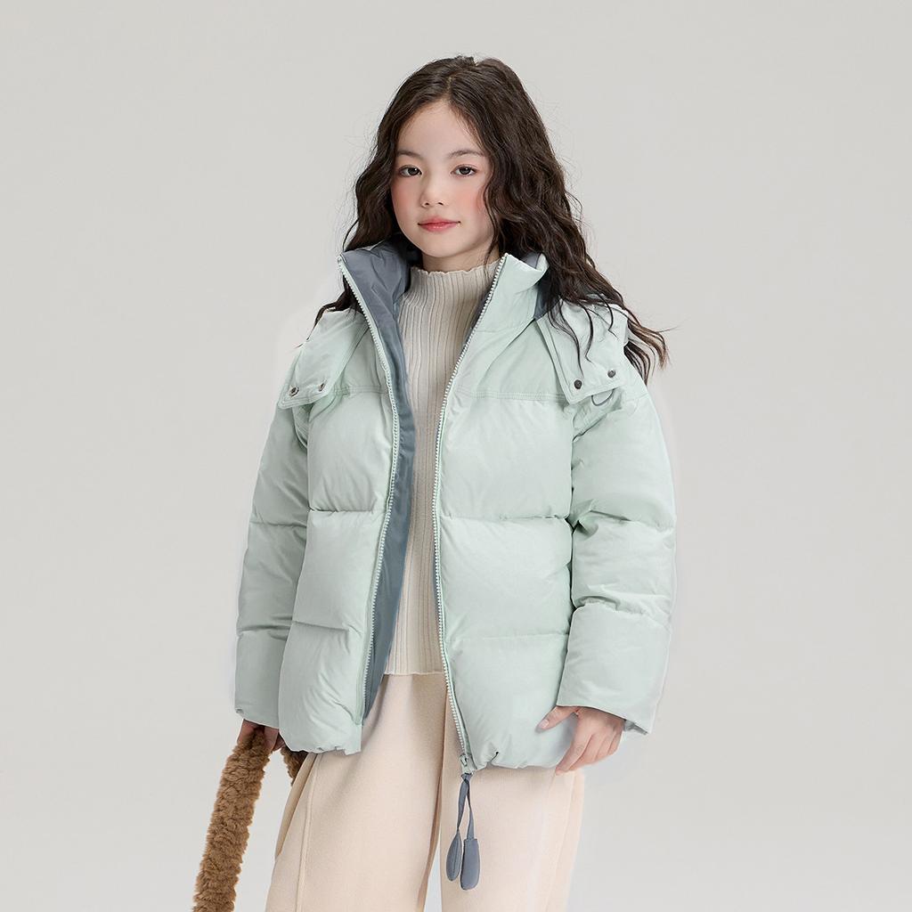 Winter Kids' Clothing, Casual Wear, Girls' Thick and Warm Hooded Jacket