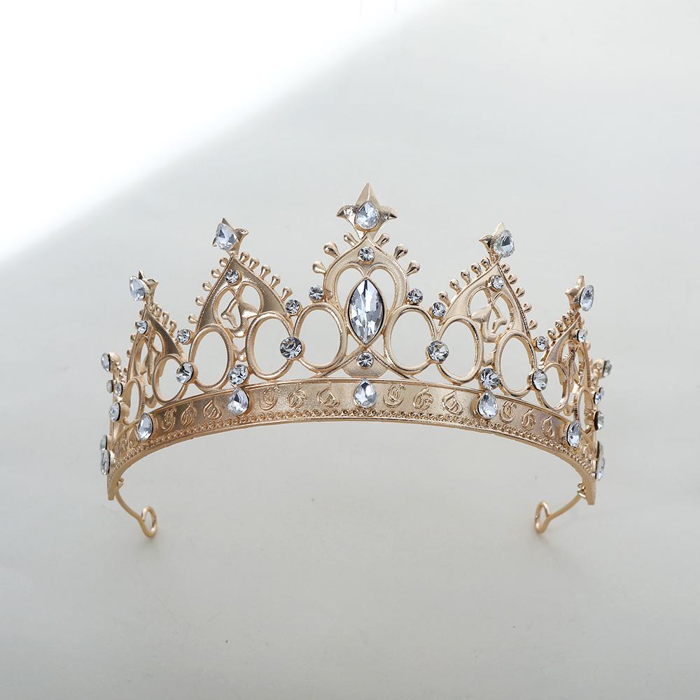 

1pc Baroque Regal Crystal Royal Crown Gems Clear Rhinestones Perfect Bridal Weddings Proms Luxurious Special Occasion Looks