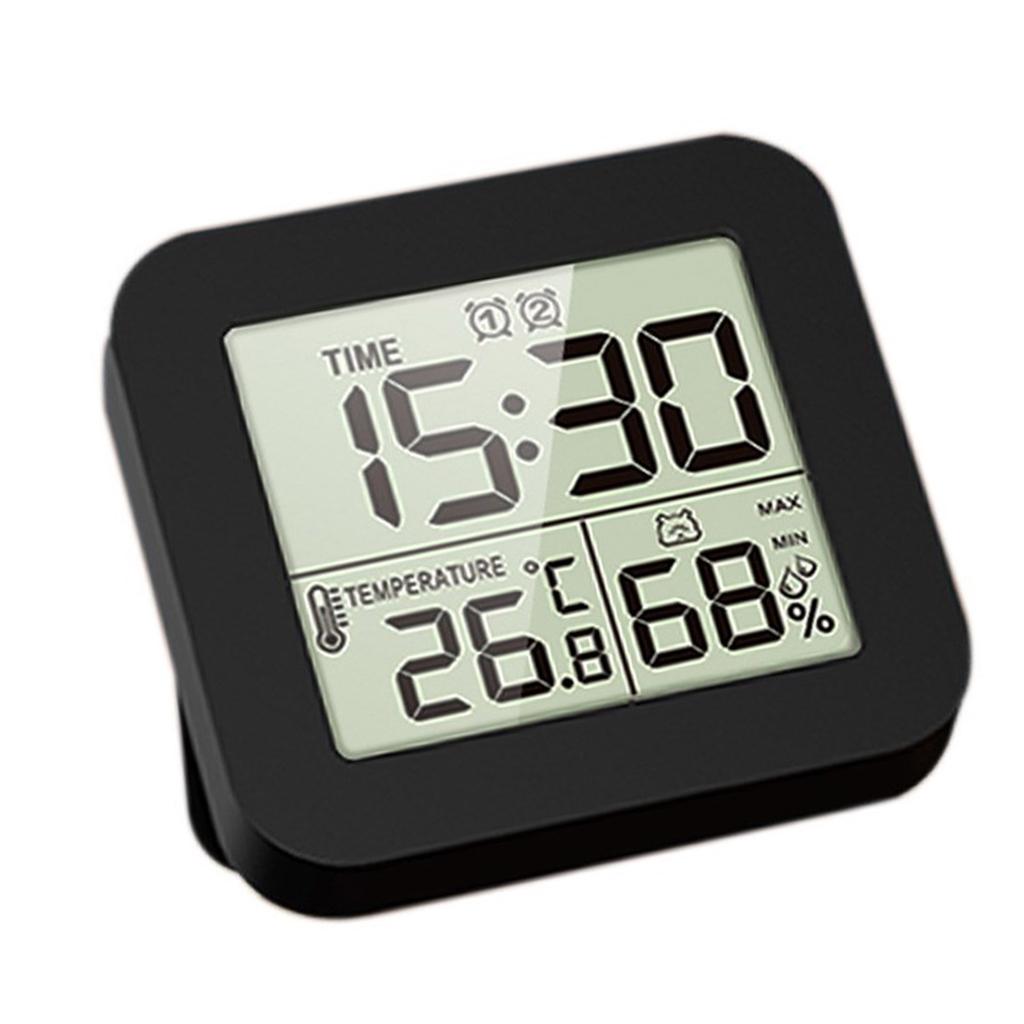 Portable Digital Alarm Clock with Temperature Humidity Reading Multifunctional Desk Clock for Home Heavy Sleeper Alarms