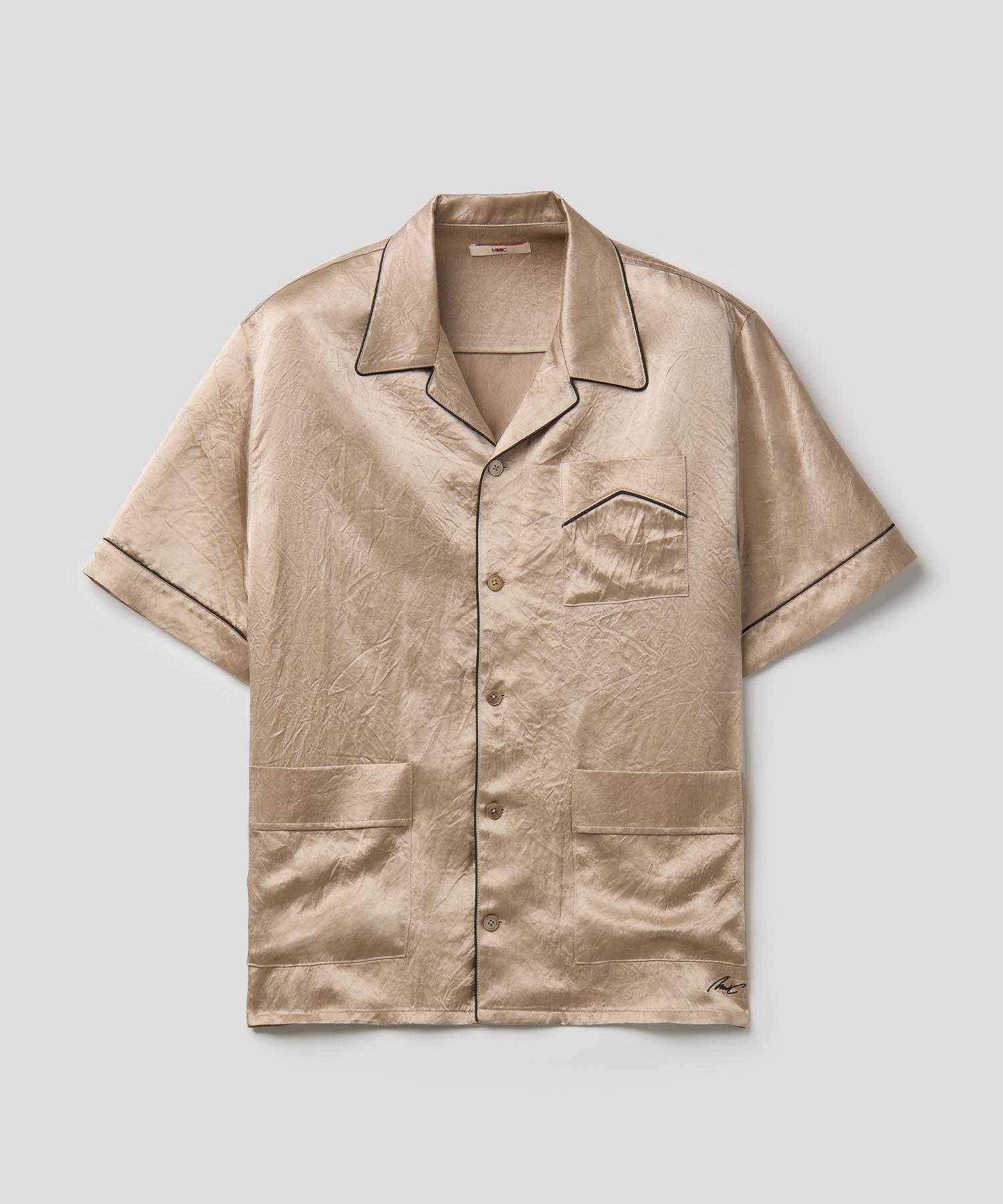 Mmic Pajama Half Shirt Beige L