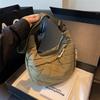 IELGY Tote Bag Fashion Dumpling Shape Diamond One-Shoulder Large-Capacity Simple Casual All-Match Messenger Bag
