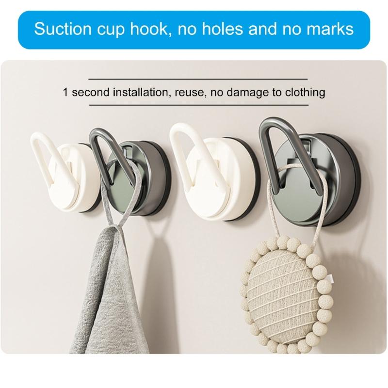 3Pieces Suction Cup Clip Portable Accessory for Secure Hanging in Bathrooms and Kitchens Clear Designs Hook Holders