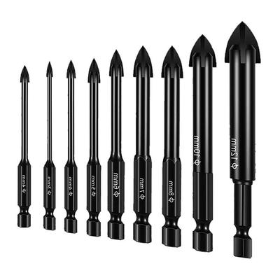 Glass Concrete Drill Bit Set Cross Hex Tile Ceramic Drill Bits Cemented Carbide Set Universal Drilling Tool Hole Opener for Wall