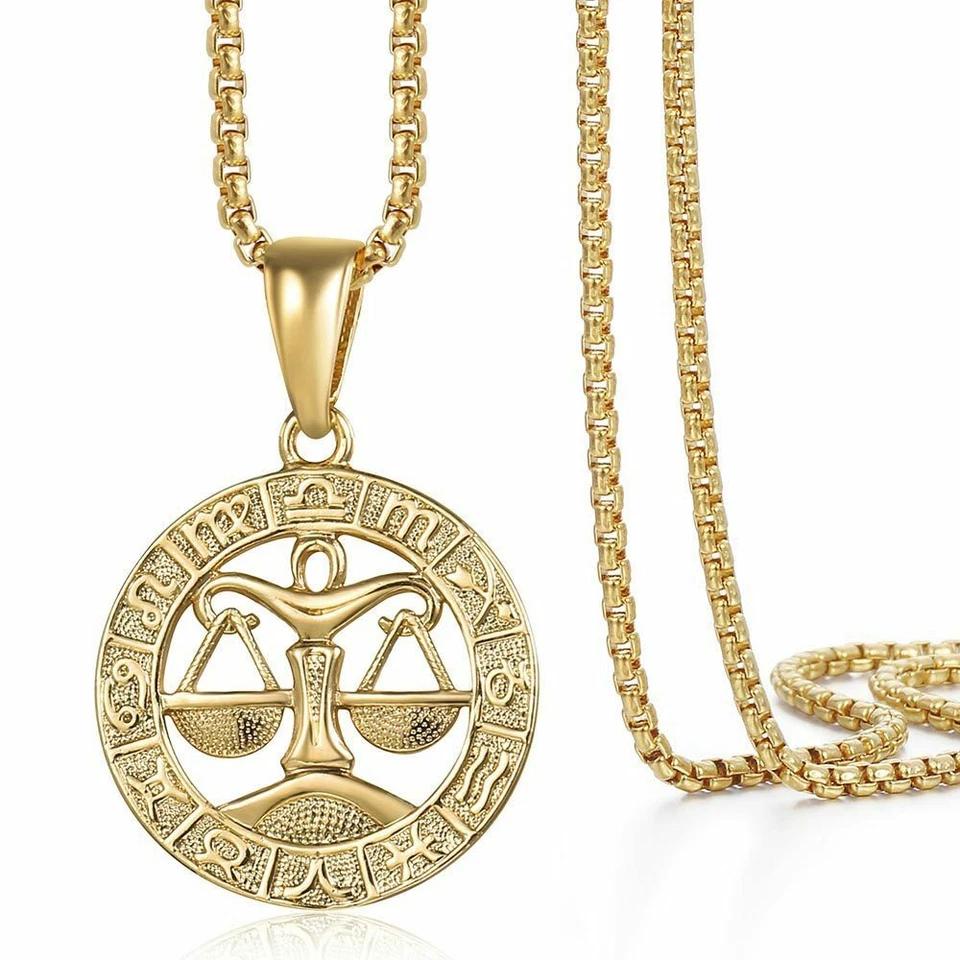 12 Constellation Pendant Stainless Steel Necklace Women and Men Jewelry Gift Accessories