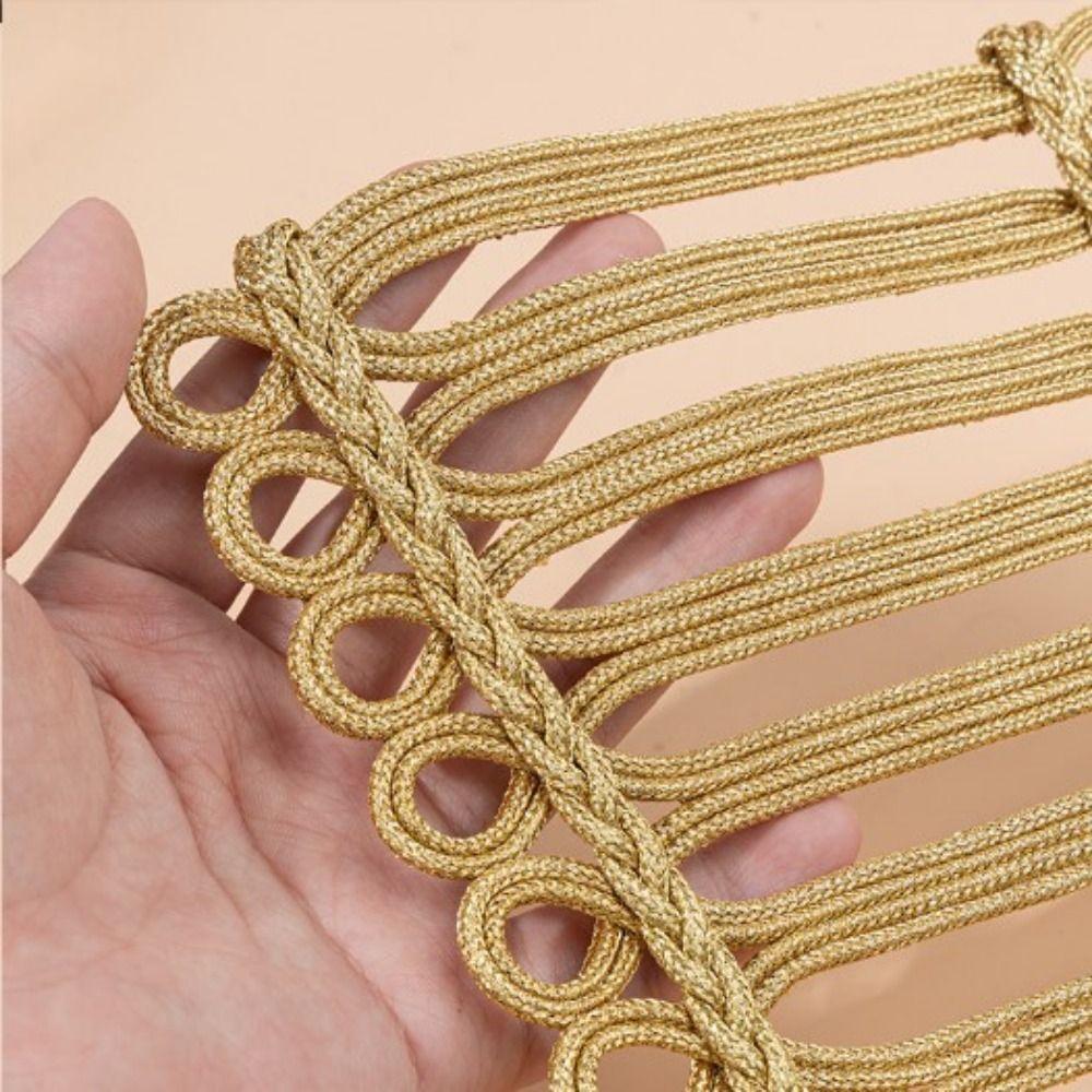 Gold Wire Costume Decorative Applique Baroque Vintage Sew on Patch Trapezoidal Multi-styles Uniform Knot Button Dance Costume