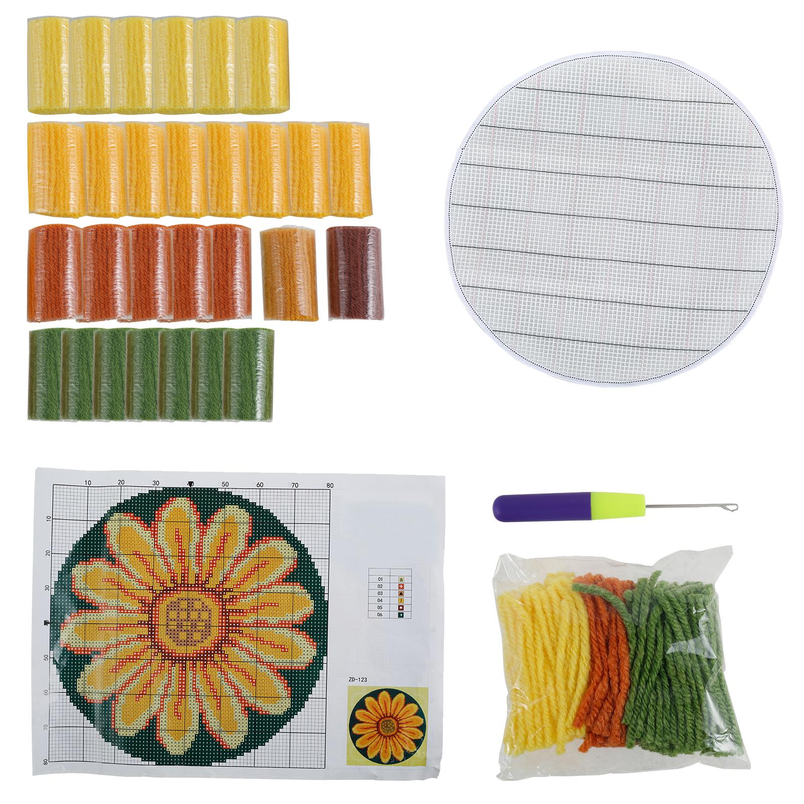 

Пряжа для рукоделия Инструмент для шитья Ручная работа Наборы для ковриков с крючком-защелкой Сделай сам Крючок для вязания крючком для изготовления подсолнуха Крючок-защелка для рукоделия Сшивания