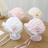 Cute Baby Lace Flower Newborn Baby Bonnet Hat Princess Girls Ruffle Lace Up Cap Summer Breathable Mesh Infant Toddler Sun Hat