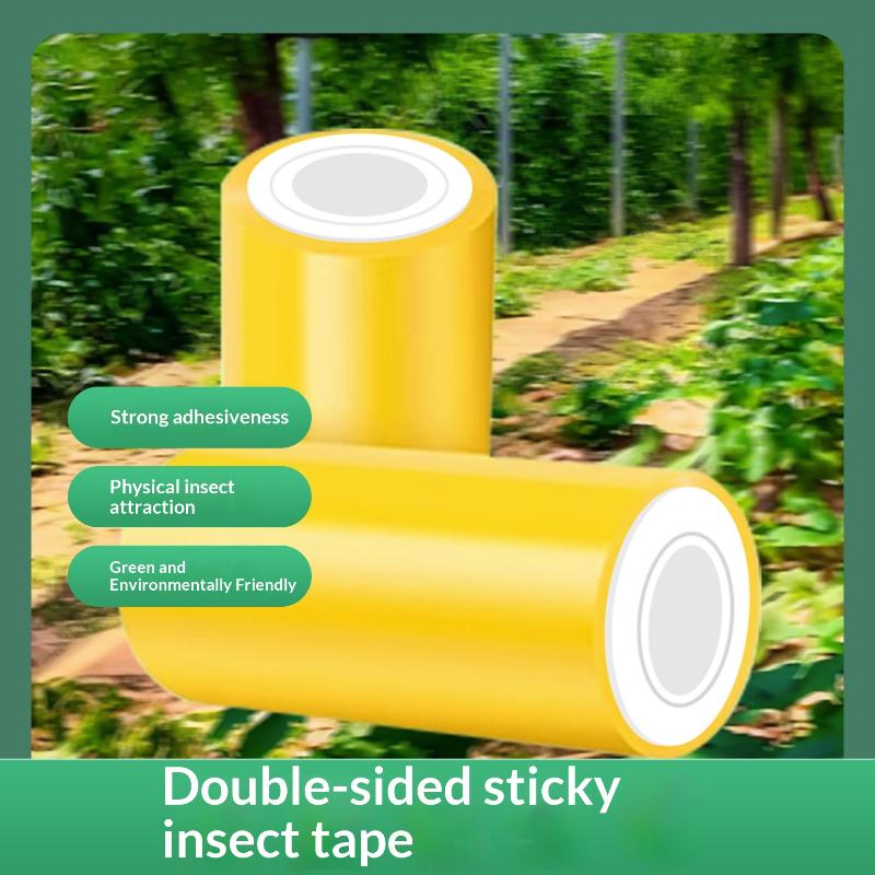 Double-Sided Sticky Insect Tape For Fruit Trees Yellow Stripe For Greenhouses Insect Control Insect Attraction