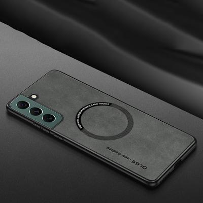 Semišová kůže Pro Magsafe Magnetické Bezdrátové Nabíjecí Pouzdro Pro Samsung Galaxy S23 S22 S21 Ultra Plus S21FE Note 20 Ultra Kryt
