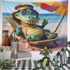 Colorful Beach Gecko Relaxing Scene Pattern Wall Hanging Tapestry Decorative Tapestry Home Decor for Bedroom and Living Room