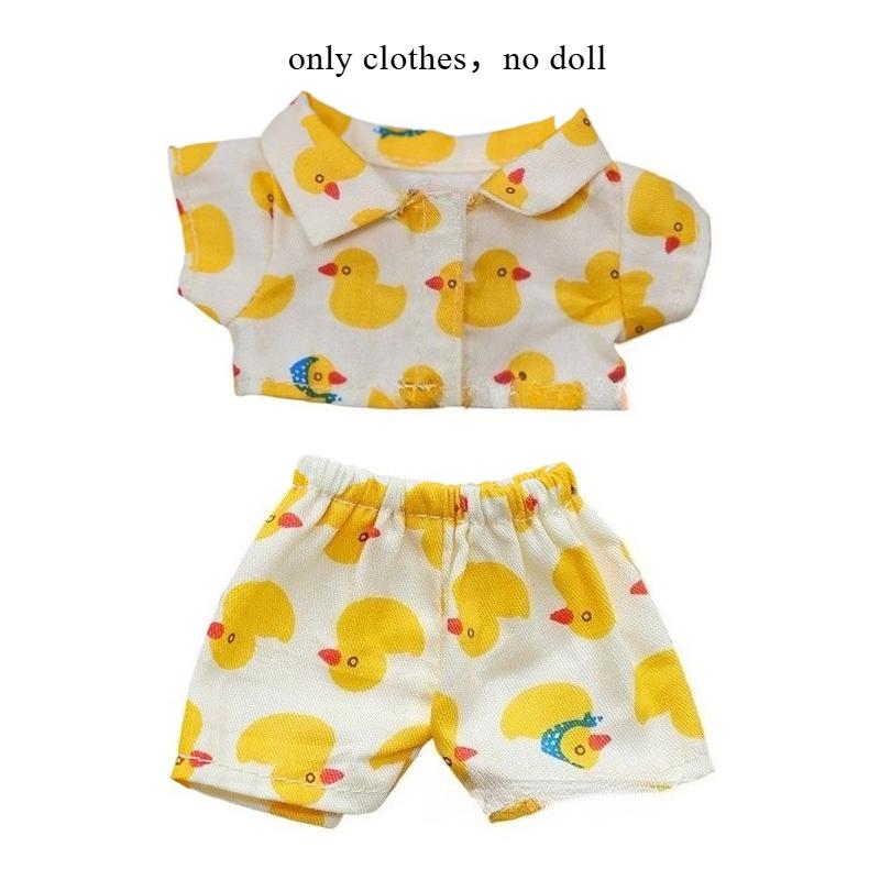 Cute Plush Toy Beach Wear for 17cm Labubu Doll Clothes Summer Suits Clothing Kawaii Duck,Watermelon,Pineapple,Kiwi Fruit Image