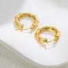 French Retro Knot Circle Earrings Women'S Plated 18K Gold Titanium Steel Earrings Do Not Fade Christmas Gift