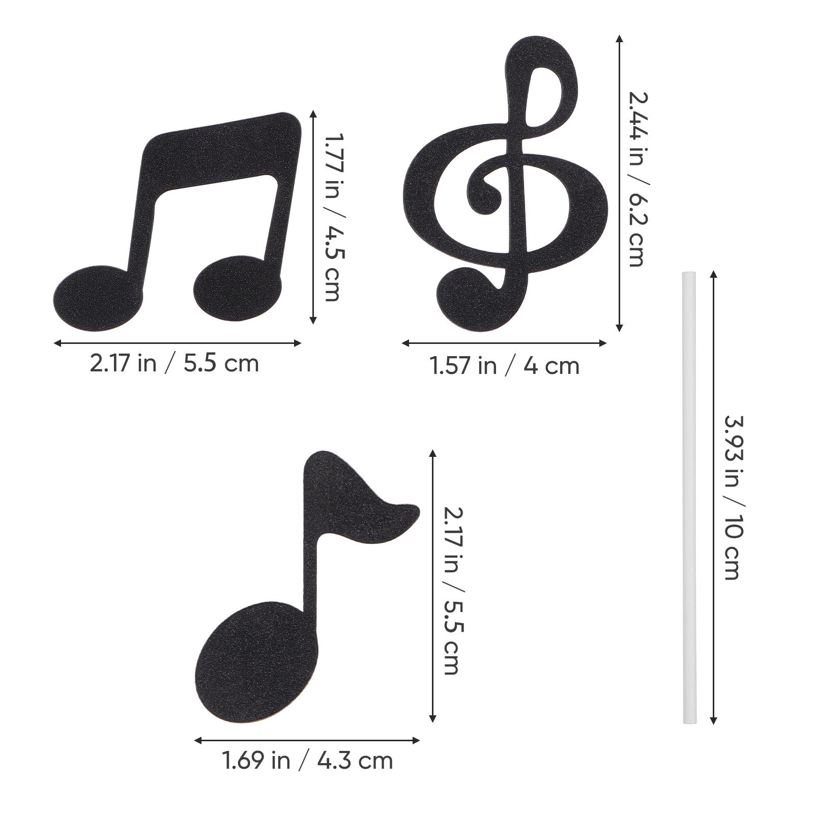 6Pcs Gold Music Note Cupcake Toppers Glitter Cake Decoration Birthday Party Wedding Dessert Supplies Music Note Cake Topper