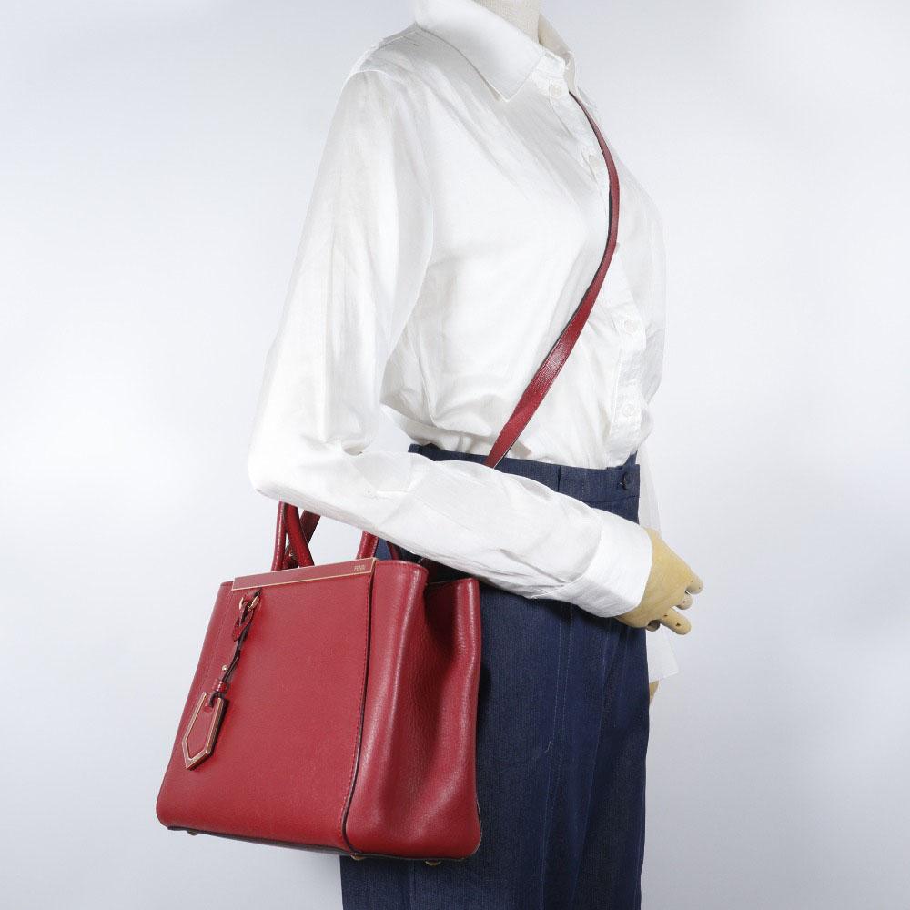 FENDI Petite to Jules Handbag 8BH253 2WAYShoulder Red leather Women Used