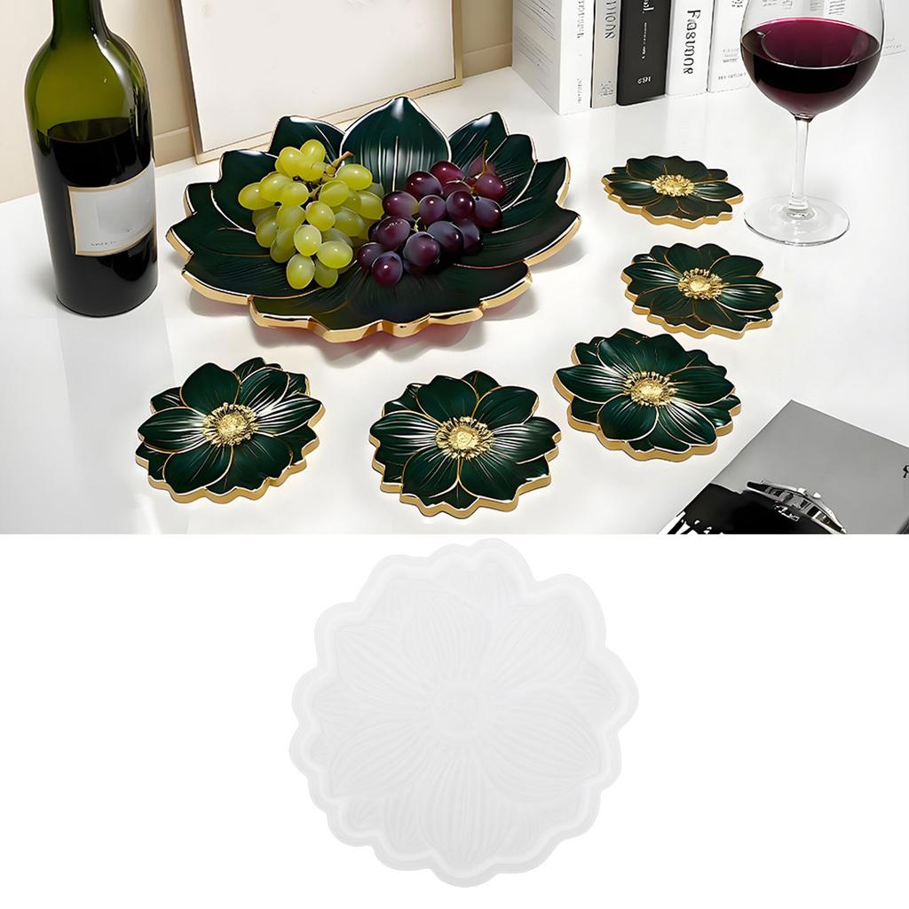 Molde de Silicona de Resina con Forma de Flor Reutilizable Flexible Resistente al Desgarro Molde de Bandeja Floral para Decoración del Hogar Proyecto de Arte