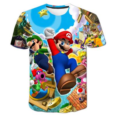 Detské tričko Super Mario Bros pre chlapcov Cartoon Oblečenie Vrchné diely Tričká Chlapčenské tričko Luigi Mario Tričká Detské s krátkym rukávom