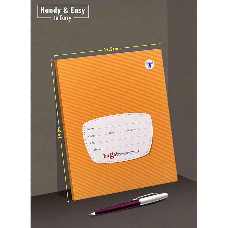 Target Publications Small Two Line Notebook 76 Pages, 15.5 X 19 Cms Hard Cover With Label | Two Line Ruled Notebooks For