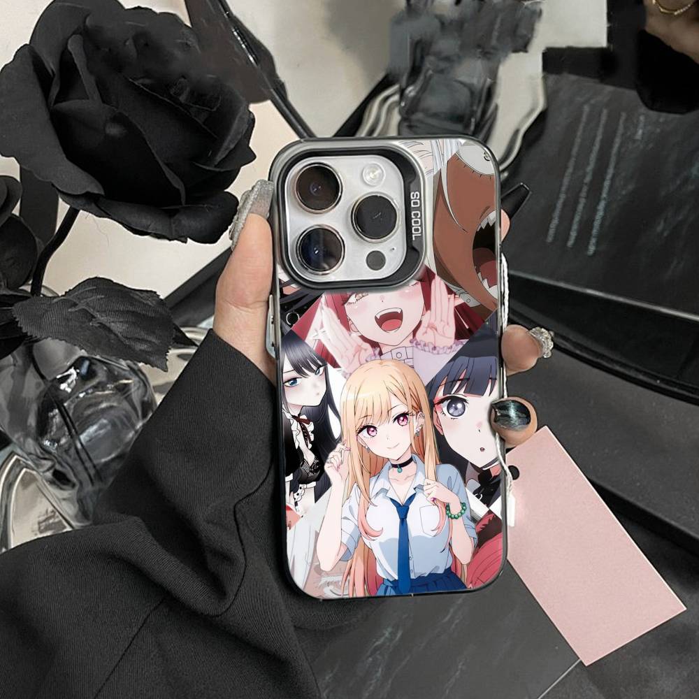 T-Darling Marin Kitagawa Colorful Silver Phone Case For IPhone 16 17 15 14 12 13 Pro Max Black Color Shockproof Cover