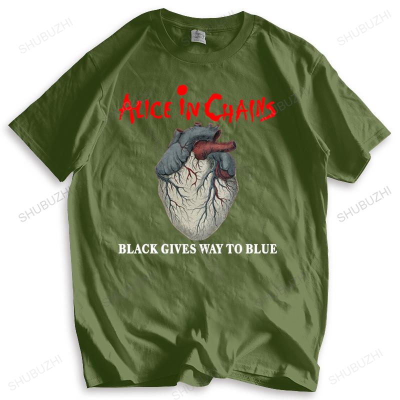 

New ALICE IN CHAINS Heart Logo Rock Band Mens Black TShirt High Quality summer fashion cotton tops euro size boys gifts S