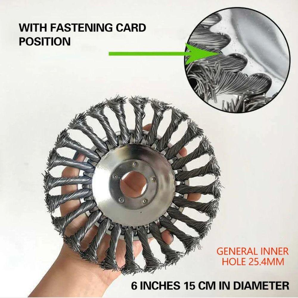 Round Weed Brush Cutter Head Knotted Steel Wire Weed Trimmer Disc Grass Trimmer Head Garden Use