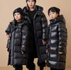 Black Gold Velvet Self-Heating Over-the-Knee Warm Slim-Fit Parent-Child Coat