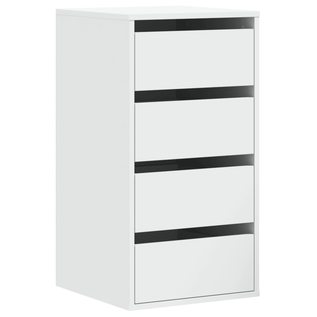 White Chest of Drawers 40 X 41 X 76 Cm Engineered Wood