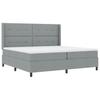Box Spring Bed with Pillows Light Gray 200 x 200 cm Fabric