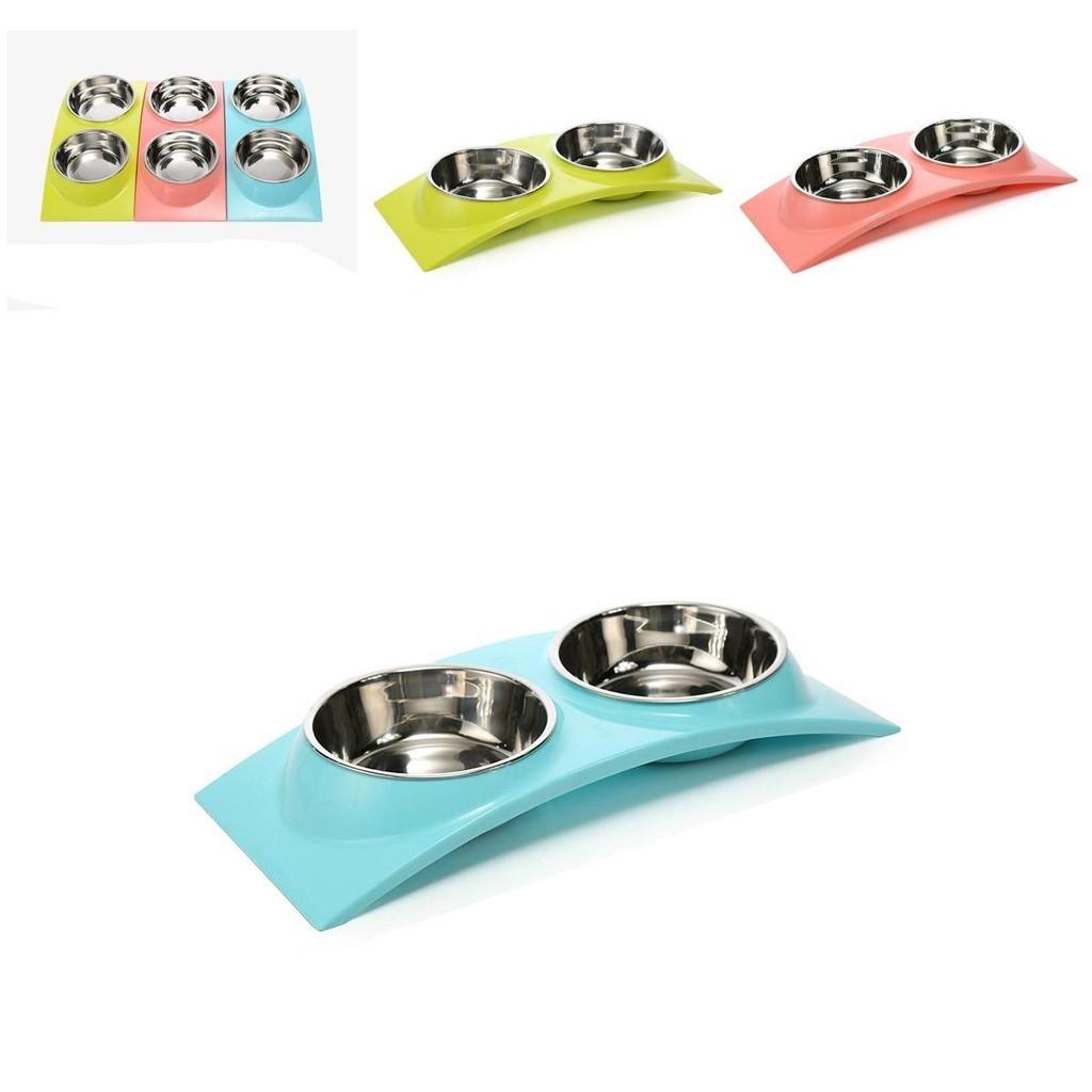 Premium Quality Double Food Water Pet Feeding Bowl For Puppies And Kittens With Non-slip Design