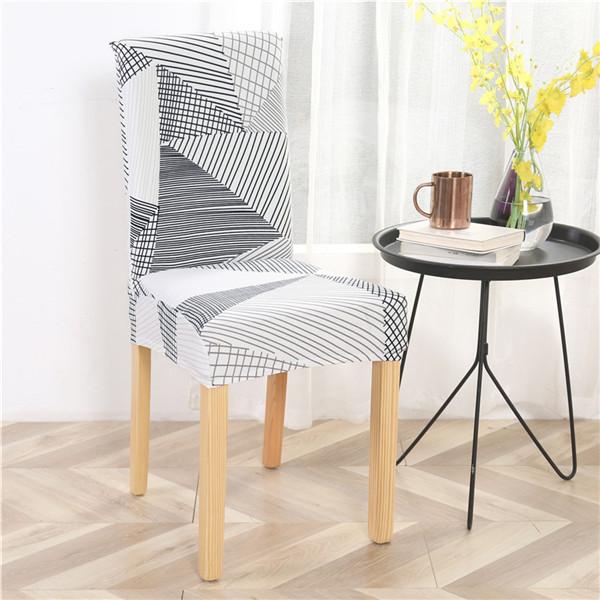 Spandex Chair Covers Elastic Geometric Dining Chair Slipcover Case Stretch Seat Cover For Wedding El Banquet Dining Room