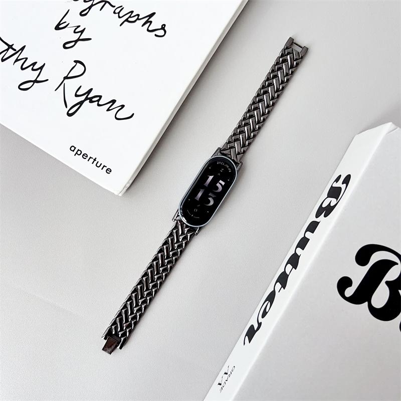 

Ремешки из нержавеющей стали для Xiaomi Mi band 9. Прочный ремешок из нержавеющей стали для браслета Mi Band 8. чёрный